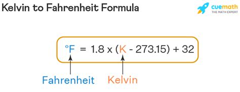 formula for kelvin to fahrenheit.